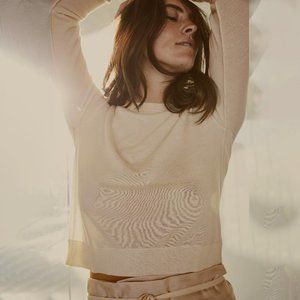 Brazeau Tricot Cashmere Sweater, Linen Color, Size 1